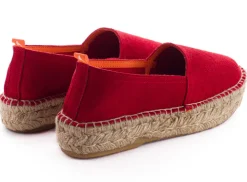Abarca Shoes Alpargatas De Verano^Camping Piel Rojo Para Mujer
