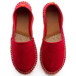 Abarca Shoes Alpargatas De Verano^Camping Piel Rojo Para Mujer
