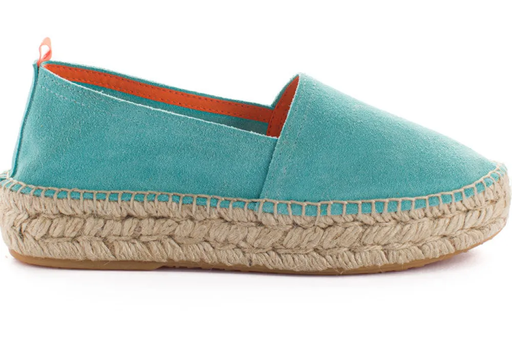 Abarca Shoes Alpargatas Yute^Camping Piel Turquesa
