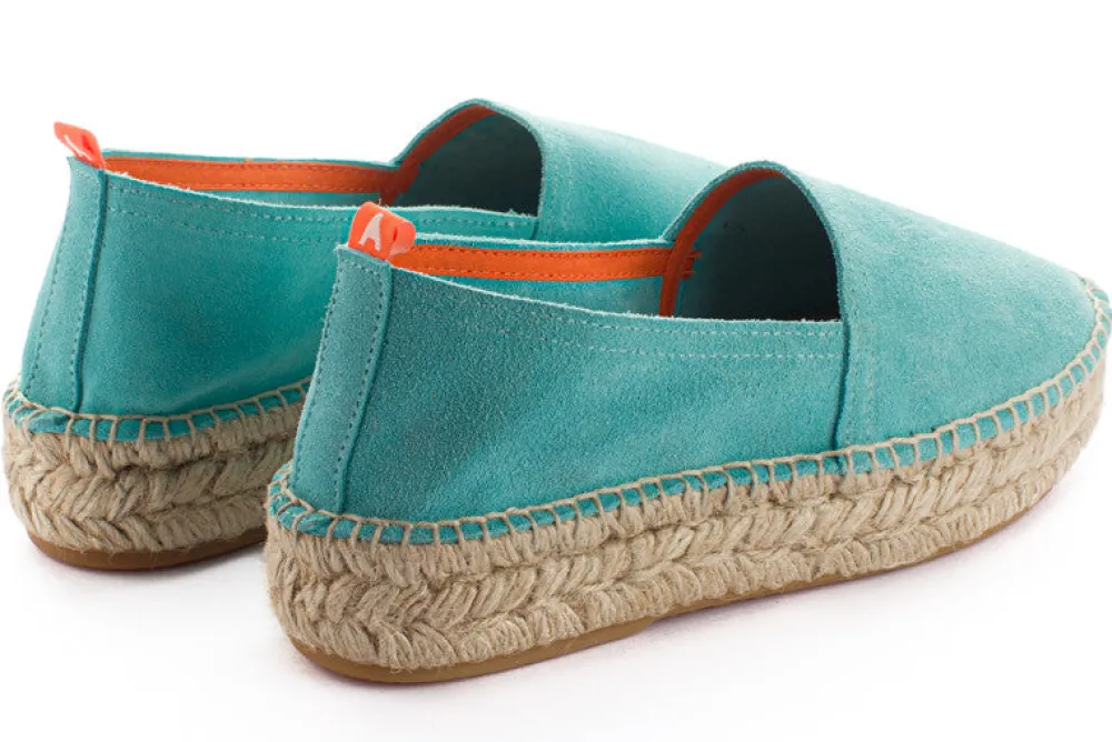 Abarca Shoes Alpargatas Yute^Camping Piel Turquesa