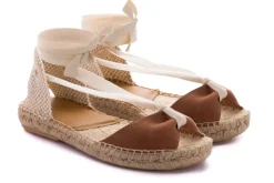 Abarca Shoes Alpargatas Yute^Menorquinas Cinta Nobuck Brandy