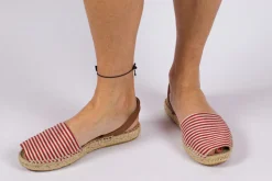 Abarca Shoes Menorquinas^Menorquinas Piel Con Rayas Rojas