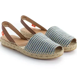 Abarca Shoes Menorquinas^Menorquinas Piel Con Rayas Azules