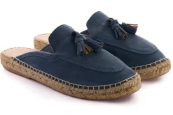 Abarca Shoes Alpargata Mocasín^Mocasín Abierto Borlas Piel Aguamar
