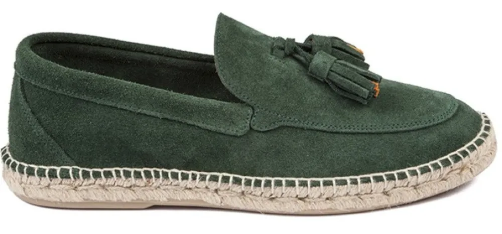 Abarca Shoes Alpargatas De Verano^Mocasín Borlas Piel Esmeralda 17