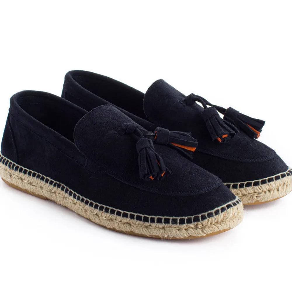 Abarca Shoes Alpargatas De Verano^Mocasín Borlas Piel Marino