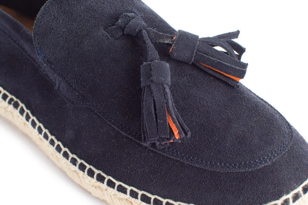 Abarca Shoes Alpargatas De Verano^Mocasín Borlas Piel Marino