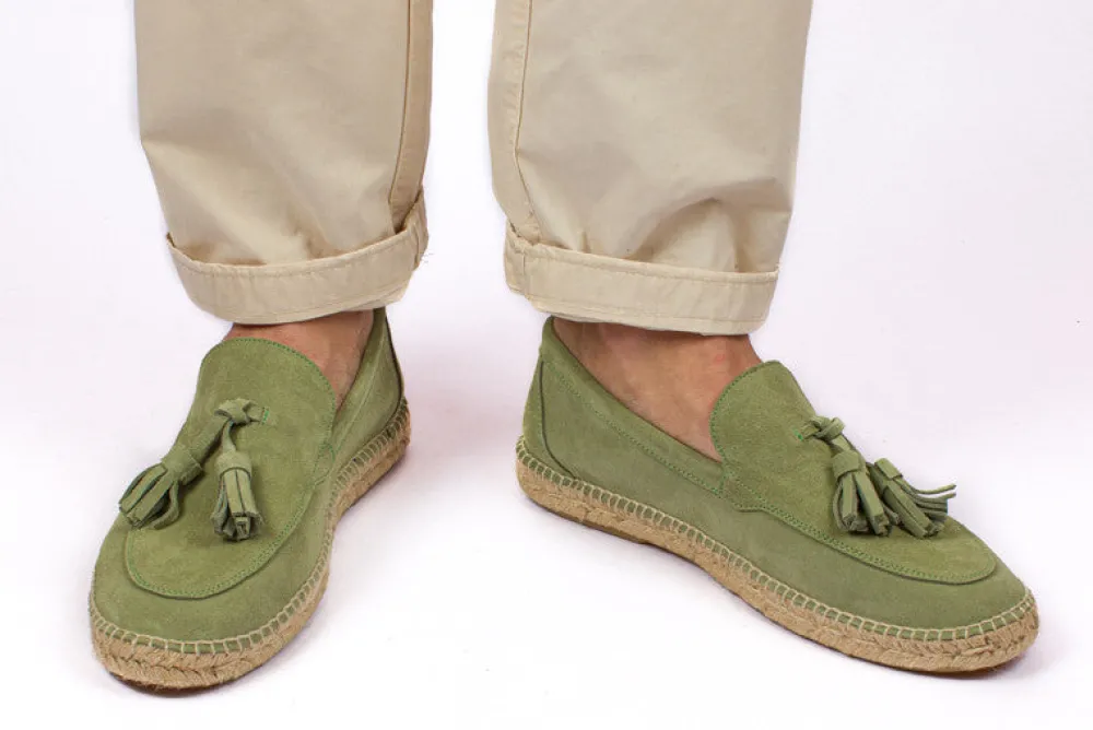 Abarca Shoes Alpargatas De Verano^Mocasín Borlas Piel Menta