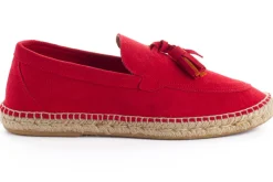 Abarca Shoes Alpargata Mocasín^Mocasín Borlas Piel Rojo
