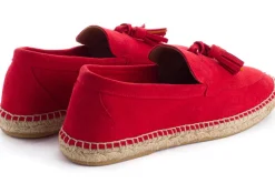 Abarca Shoes Alpargata Mocasín^Mocasín Borlas Piel Rojo