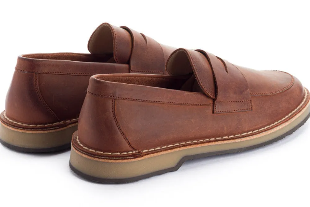 Abarca Shoes Zapatos De Piel^Mocasín Piel Encerado Roble