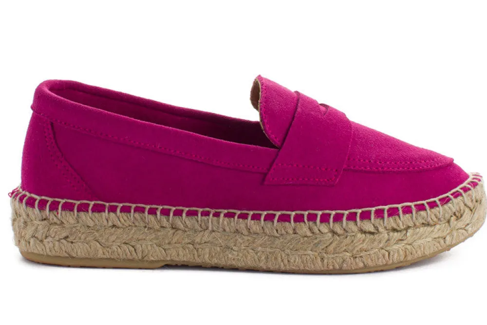 Abarca Shoes Alpargatas De Verano^Mocasín Piel Fucsia