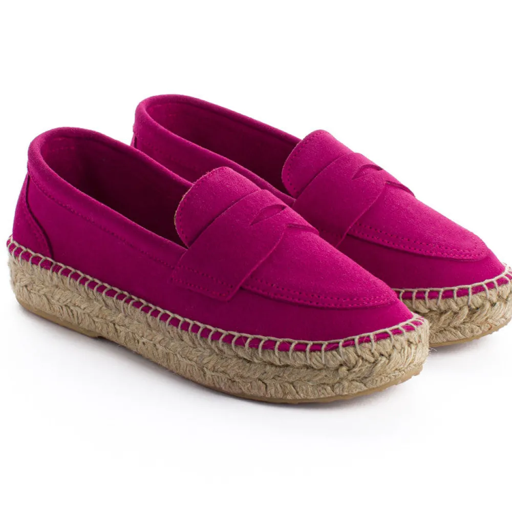 Abarca Shoes Alpargatas De Verano^Mocasín Piel Fucsia