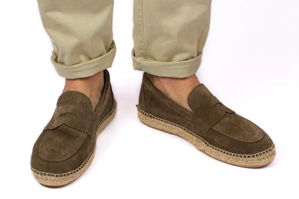Abarca Shoes Alpargatas De Verano^Mocasín Piel Kaki 19