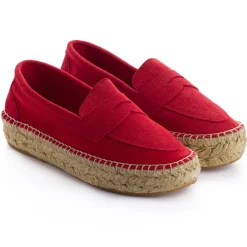 Abarca Shoes Alpargata Mocasín^Mocasín Piel Rojo 556