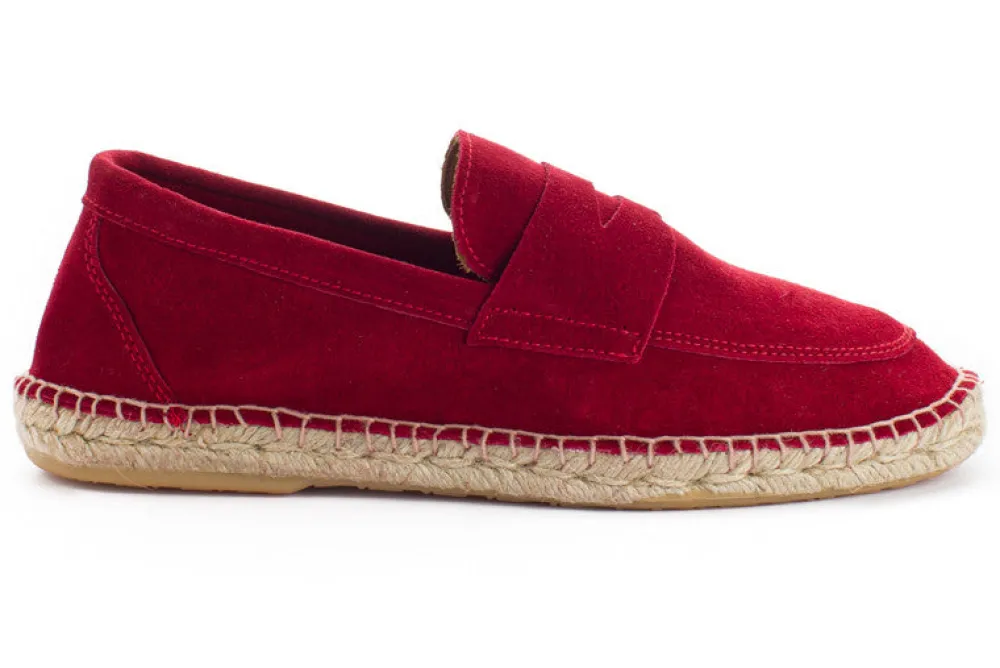 Abarca Shoes Alpargata Mocasín^Mocasín Piel Rojo Ingles