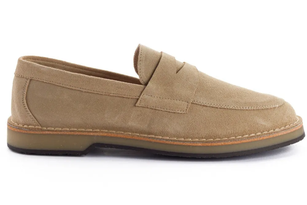 Abarca Shoes Zapatos De Piel^Mocasín Piel Serraje Beige