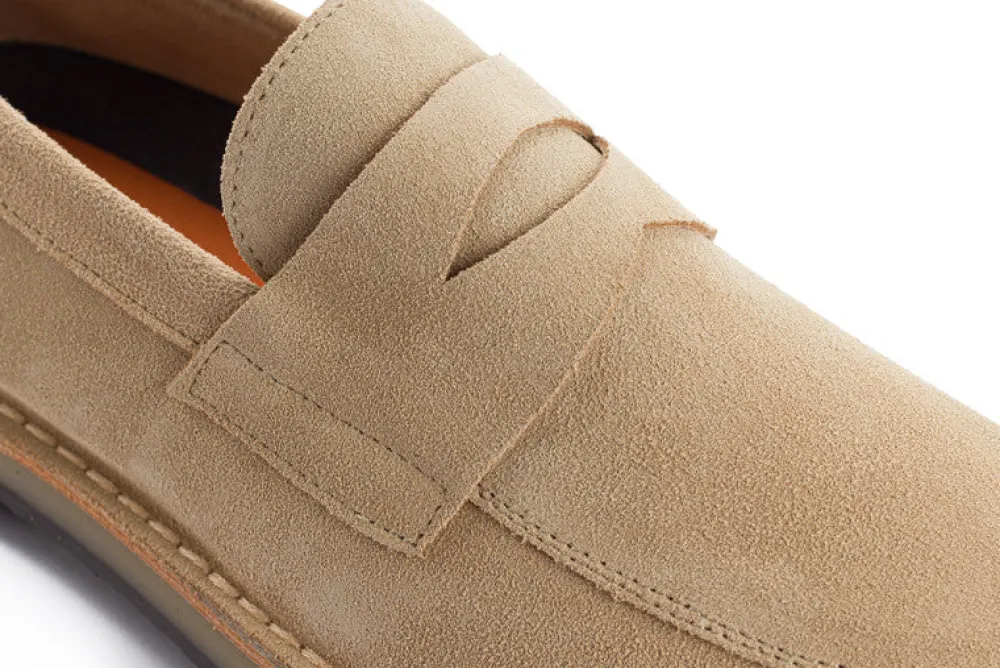 Abarca Shoes Mocasínes^Mocasín Piel Serraje Beige
