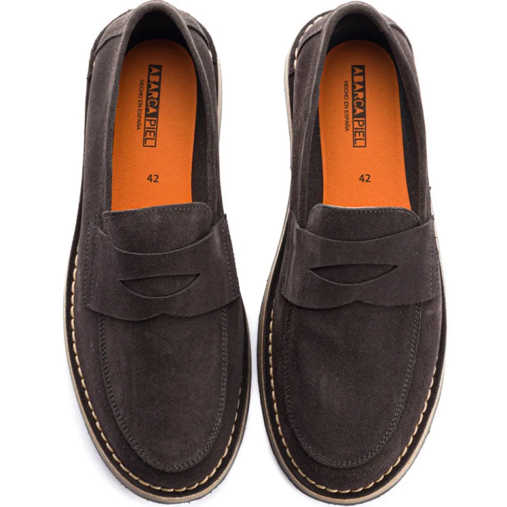 Abarca Shoes Zapatos De Piel^Mocasín Piel Serraje Gris