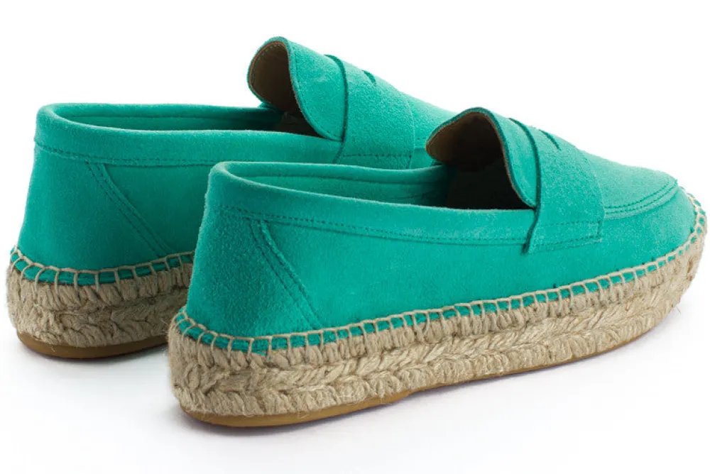 Abarca Shoes Alpargatas De Verano^Mocasín Piel Turquesa