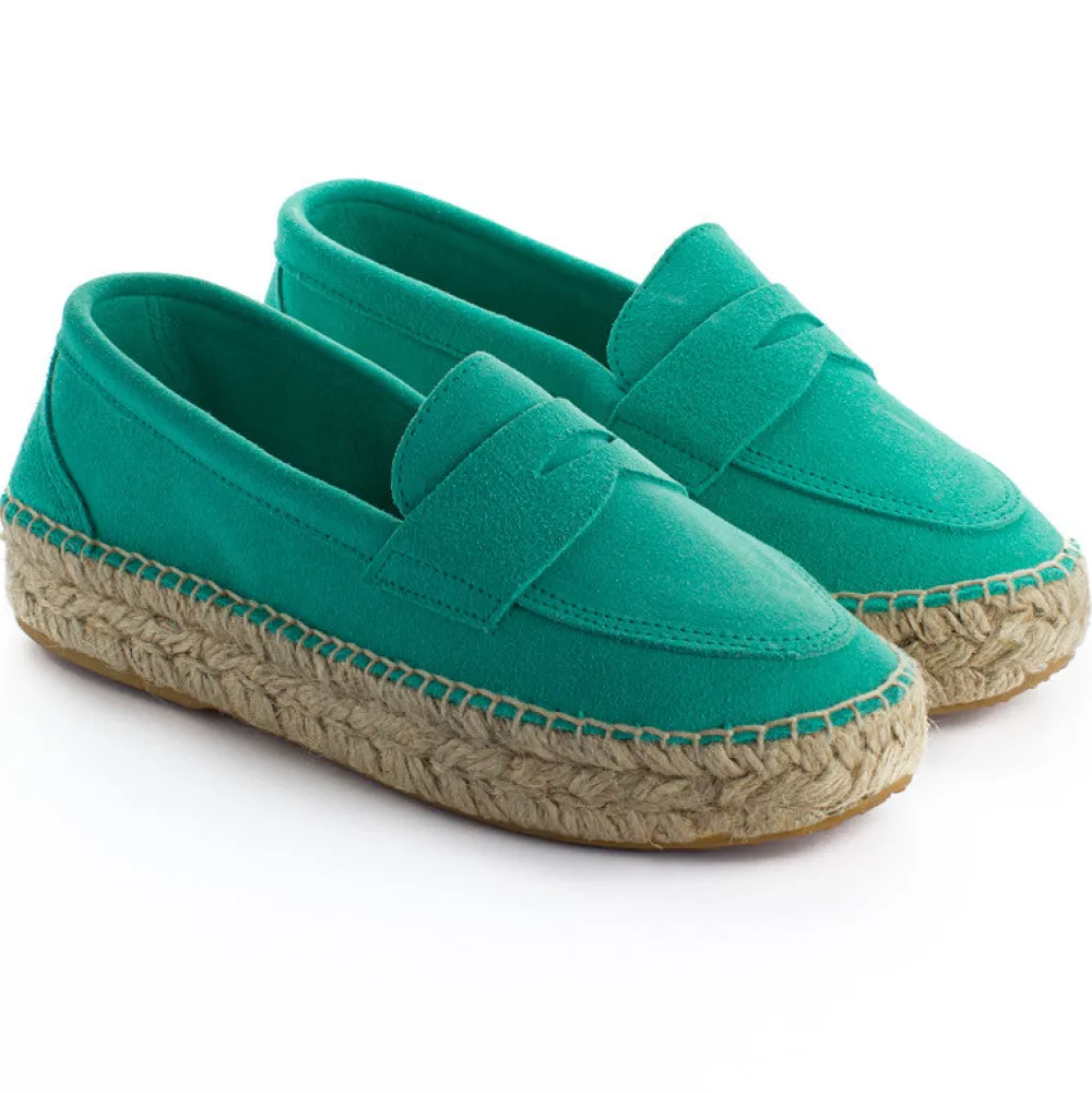 Abarca Shoes Alpargatas De Verano^Mocasín Piel Turquesa