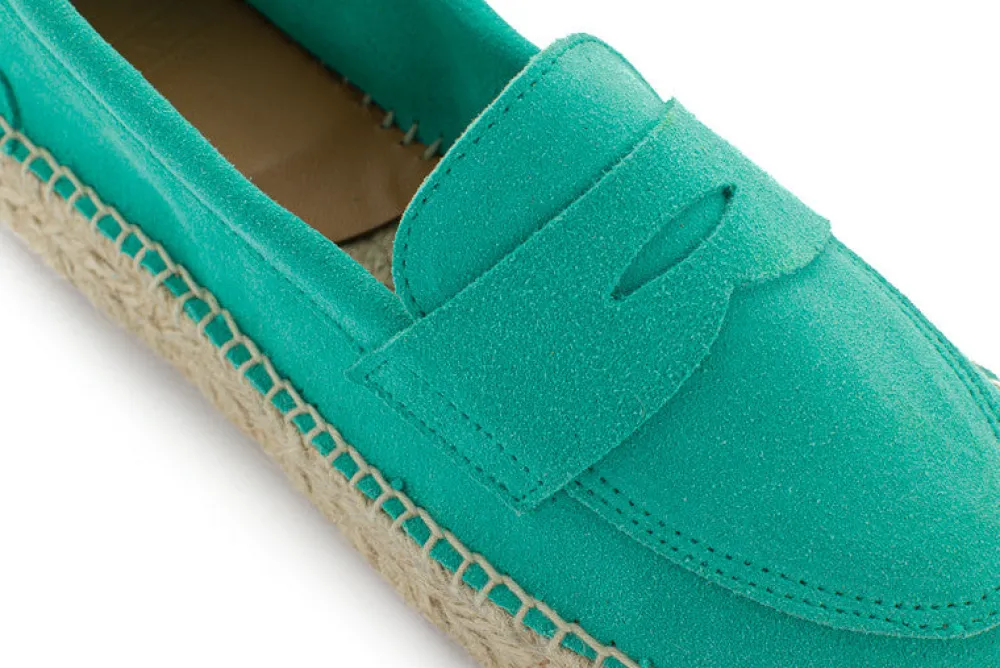 Abarca Shoes Alpargatas De Verano^Mocasín Piel Turquesa
