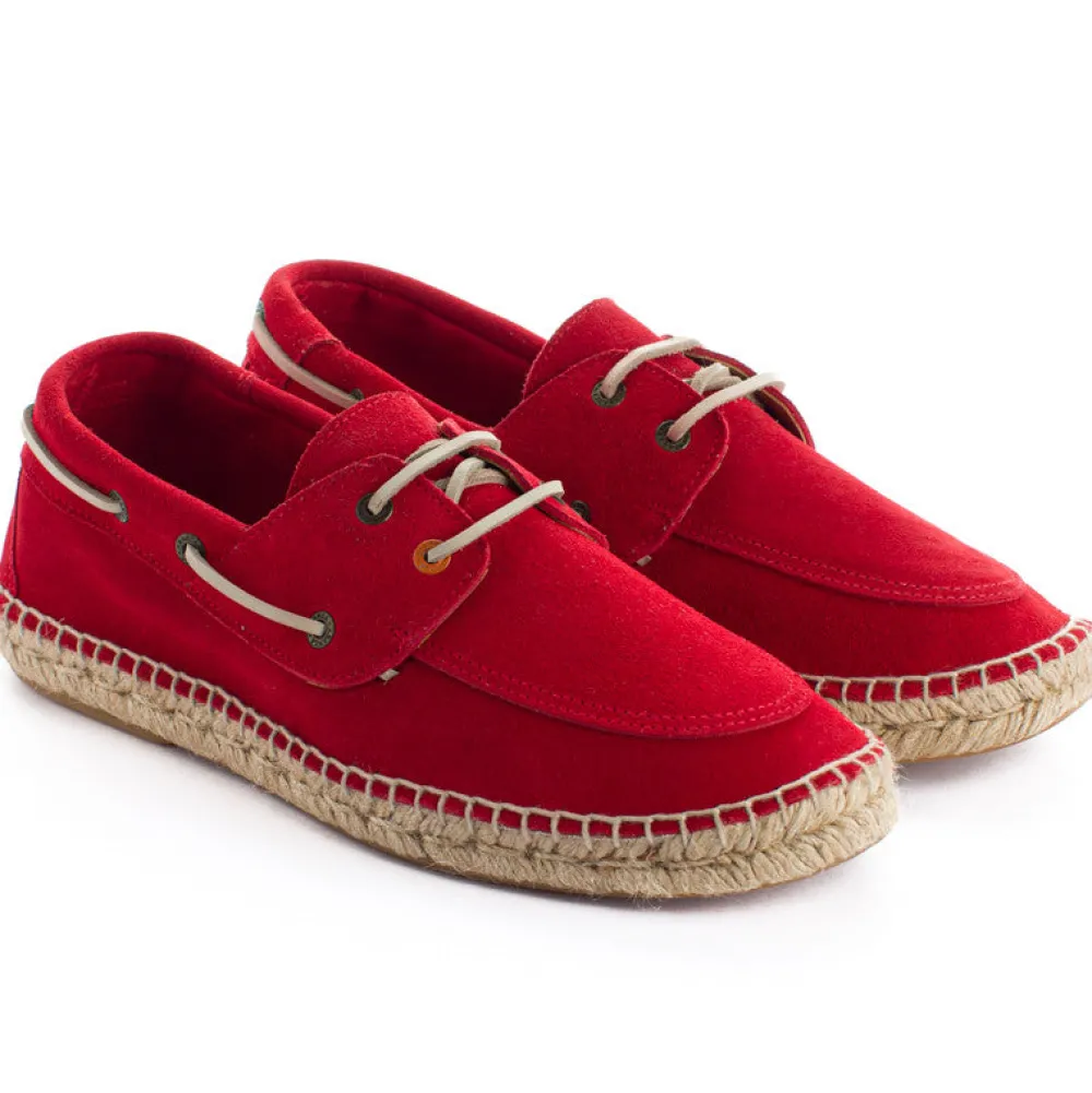 Abarca Shoes Alpargatas Náuticas^Nautico Piel Rojo 556