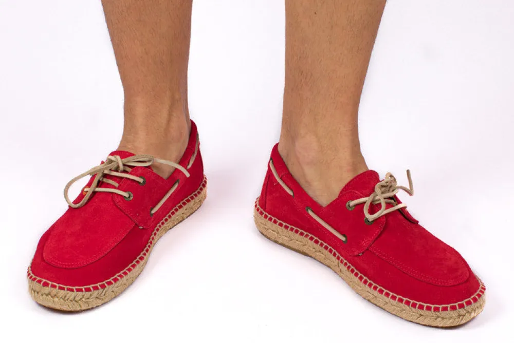 Abarca Shoes Alpargatas Náuticas^Nautico Piel Rojo 556