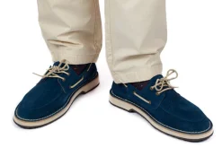 Abarca Shoes Zapatos De Piel^Nautico Piel Serraje Azul