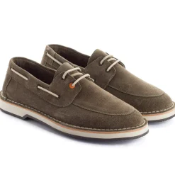 Abarca Shoes Nauticos^Nautico Piel Serraje Gris Verde