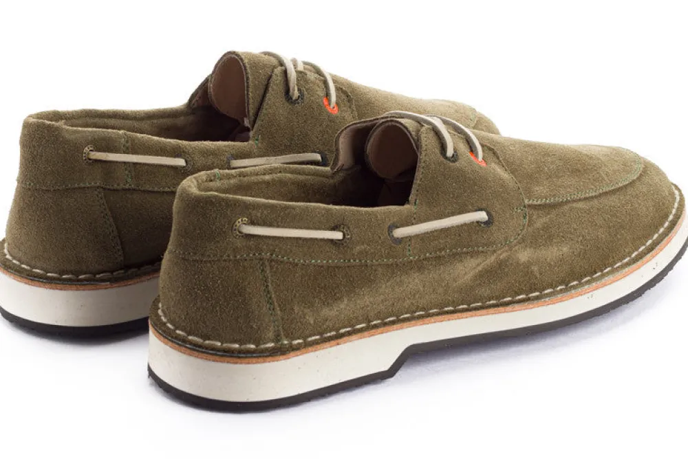 Abarca Shoes Nauticos^Nautico Piel Serraje Verde