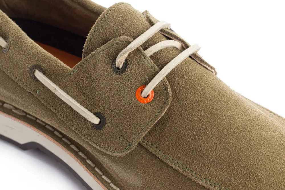 Abarca Shoes Nauticos^Nautico Piel Serraje Verde