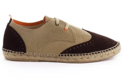 Abarca Shoes Alpargatas Oxford^Oxford Piel Beige + Chocolate