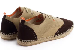 Abarca Shoes Alpargatas Oxford^Oxford Piel Beige + Chocolate