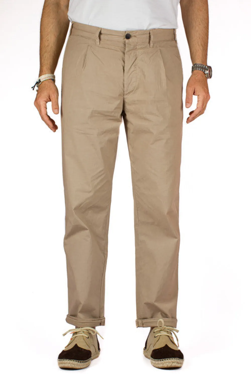 Abarca Shoes Alpargatas De Verano^Oxford Piel Beige + Chocolate