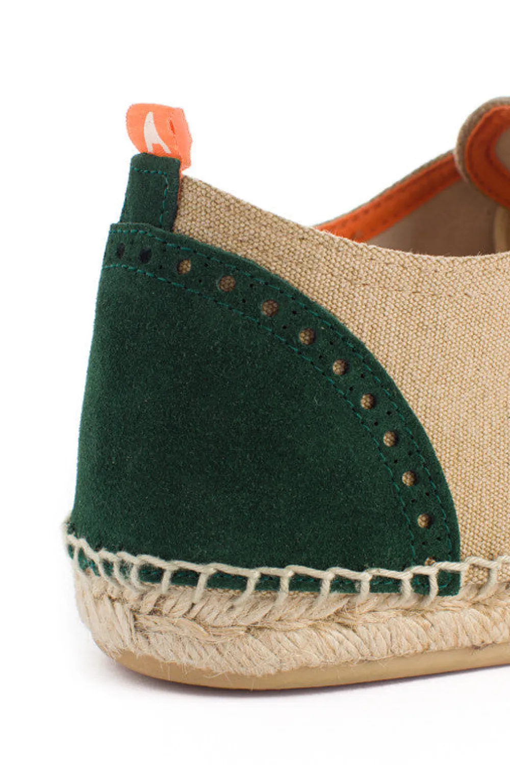 Abarca Shoes Alpargatas De Verano^Oxford Piel Beige + Esmeralda