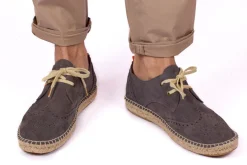 Abarca Shoes Alpargatas Oxford^Oxford Piel Gris 870