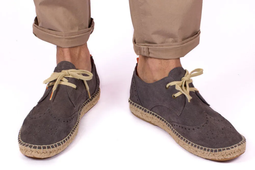 Abarca Shoes Alpargatas Oxford^Oxford Piel Gris 870
