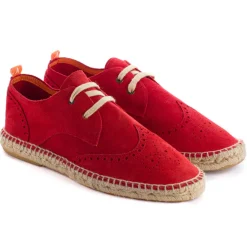 Abarca Shoes Alpargatas De Verano^Oxford Piel Rojo