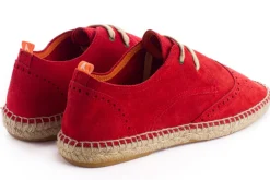 Abarca Shoes Alpargatas De Verano^Oxford Piel Rojo