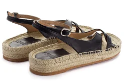 Abarca Shoes Alpargatas De Verano^Sandalias De Yute Piel Menorca Color Negro