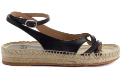 Abarca Shoes Sandalias Yute^Sandalias De Yute Piel Menorca Color Negro
