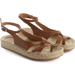 Abarca Shoes Alpargatas De Verano^Sandalias De Yute Piel Menorca Camel