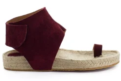 Abarca Shoes Alpargatas De Verano^Sandalias Piel Ibiza Granate