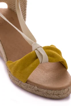 Abarca Shoes Alpargatas Yute^Sicilia Cuna Cinta Piel Amarillo