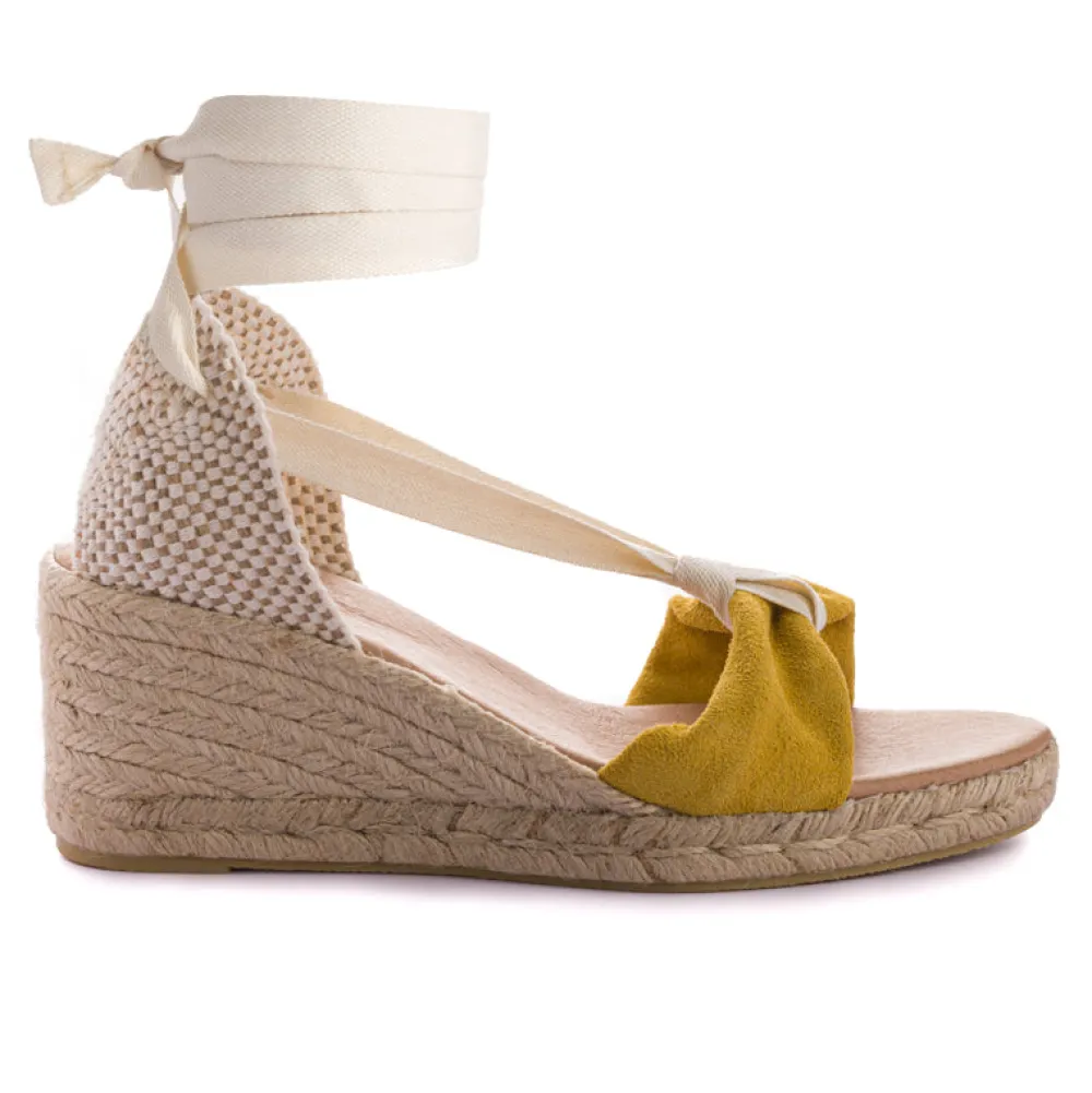 Abarca Shoes Alpargatas De Verano^Sicilia Cuna Cinta Piel Amarillo