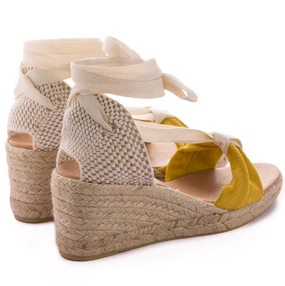 Abarca Shoes Alpargatas De Verano^Sicilia Cuna Cinta Piel Amarillo