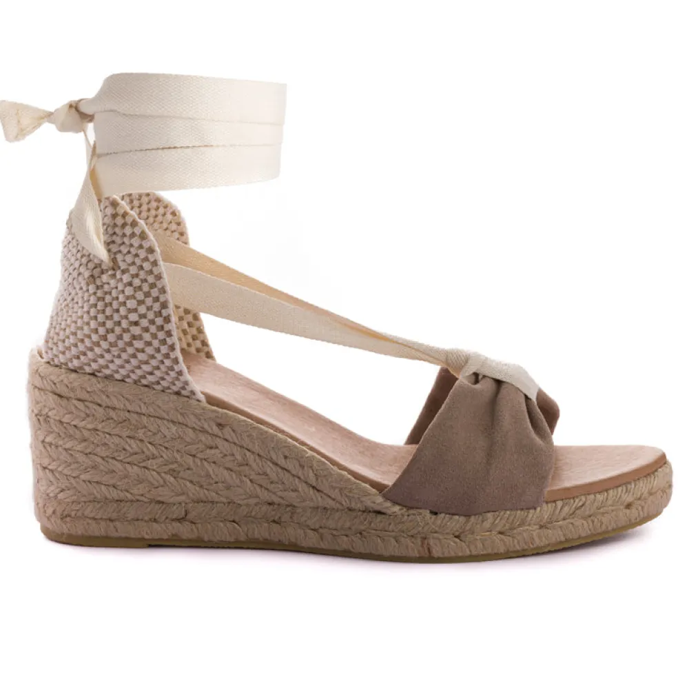 Abarca Shoes Alpargatas Yute^Sicilia Cuna Cinta Piel Piedra